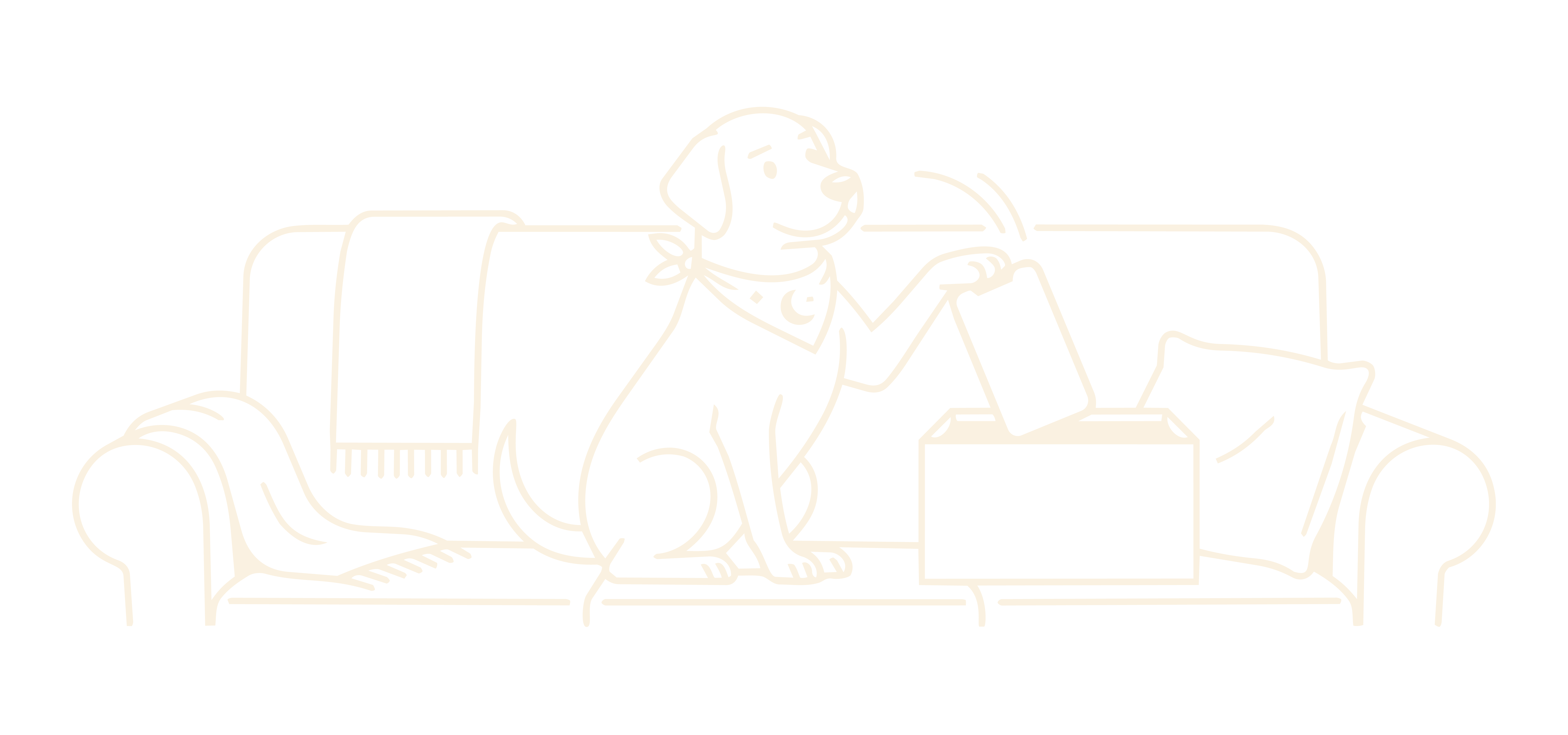 Dog putting phone away